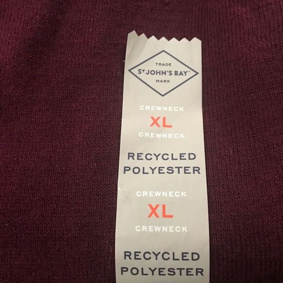 St. John’s Bay Super Soft Men’s Crew Neck Sweater Burgandy Sz XL NEW NWT - Picture 3 of 6